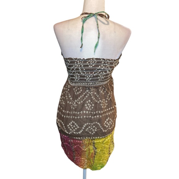 Halter dress with tie dye trim - Picture 2 of 3